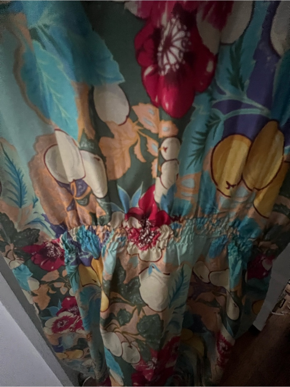 NWOT Johnny Was Silk Floral Multicolor V-Neck Dress size XL - Picture 5 of 5
